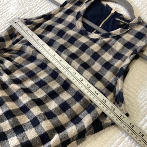 James Perse “Spiral” wool & linen blend ruched dress In navy/linen size S - Picture 6 of 16